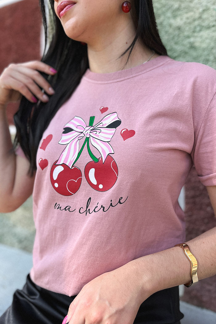 Tshirt Premium - Ma cherie -  Rose