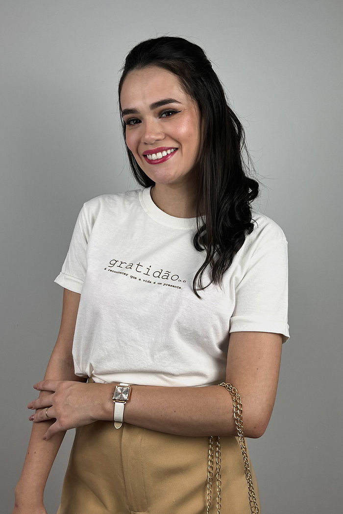 Tshirt Premium - Gratidão - Off White