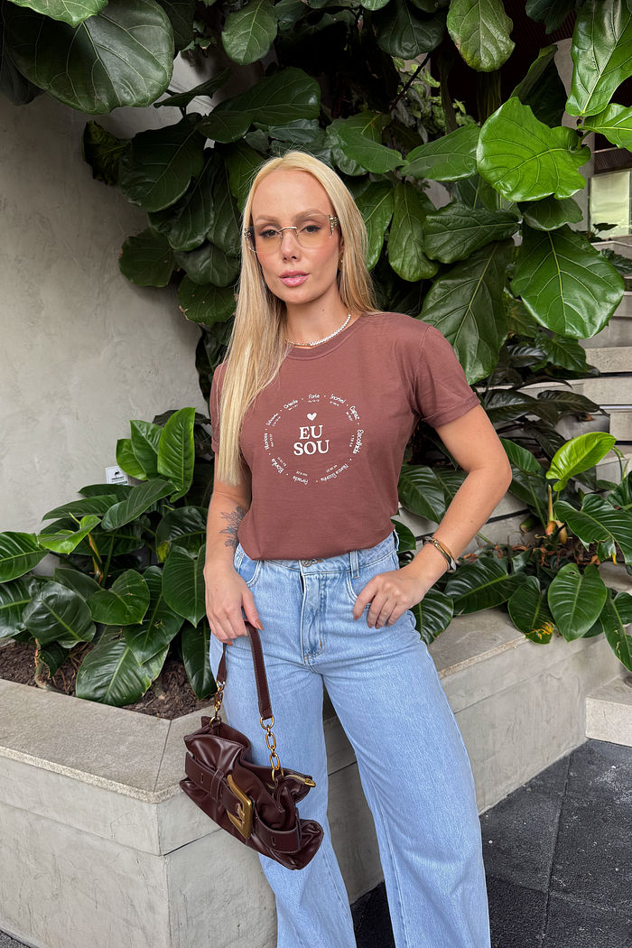 Tshirt Premium - Eu Sou - Marrom