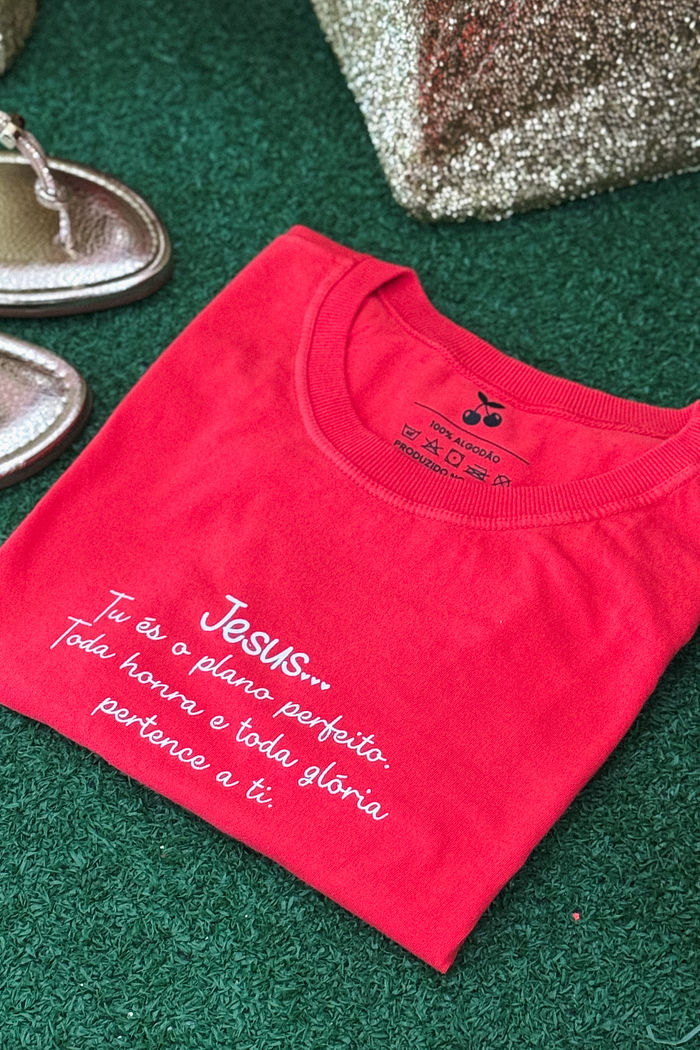 Tshirt Premium - Tu és o plano perfeito - Vermelha