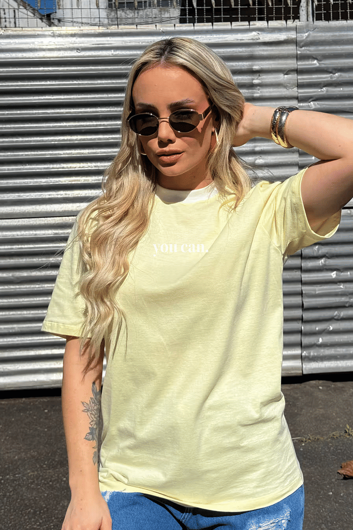 Camiseta Retrô - You Can - Amarela