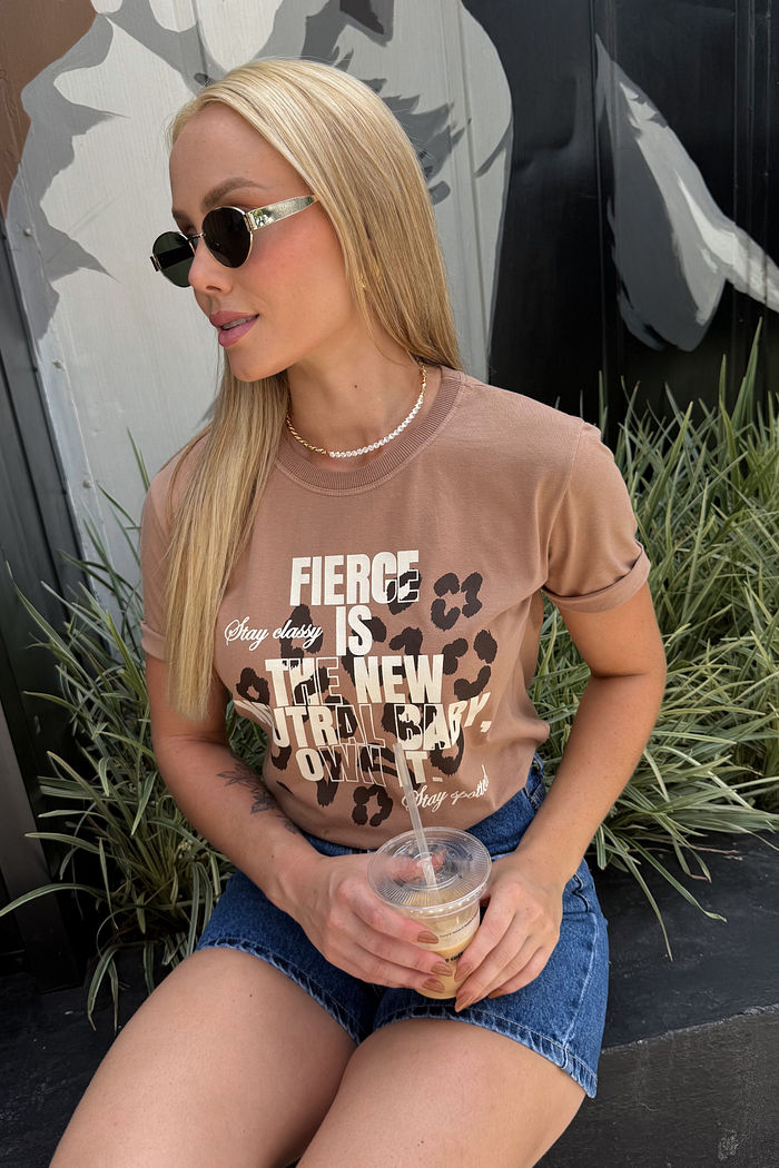 Tshirt Premium - Cow - Marrom Claro