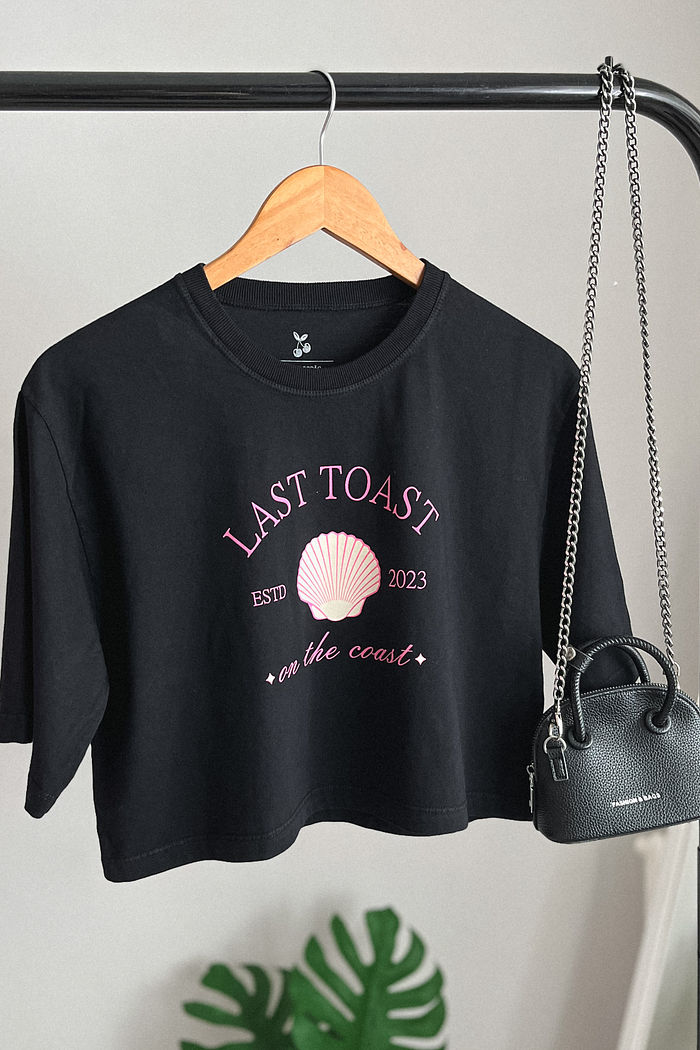 Cropped Oversized - Last Toast - Preta