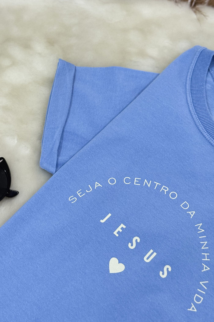 Tshirt Premium - Jesus - Azul