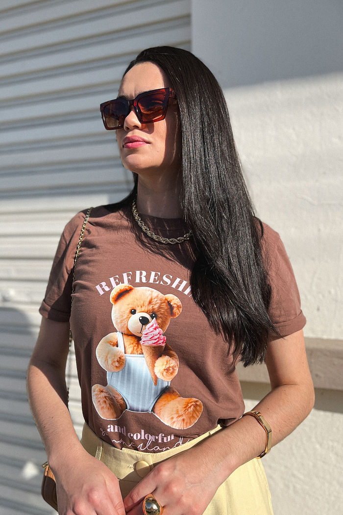 Tshirt Premium - Teddy Summer DTF - Marrom