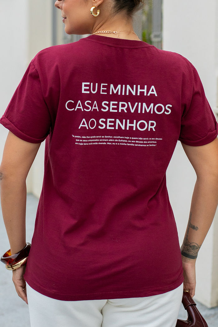 Tshirt Premium - Josué 24:15 - Vinho