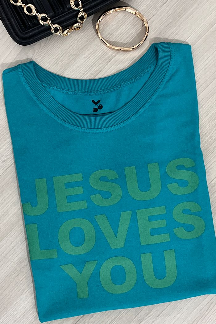 Tshirt Premium - Jesus - Verde