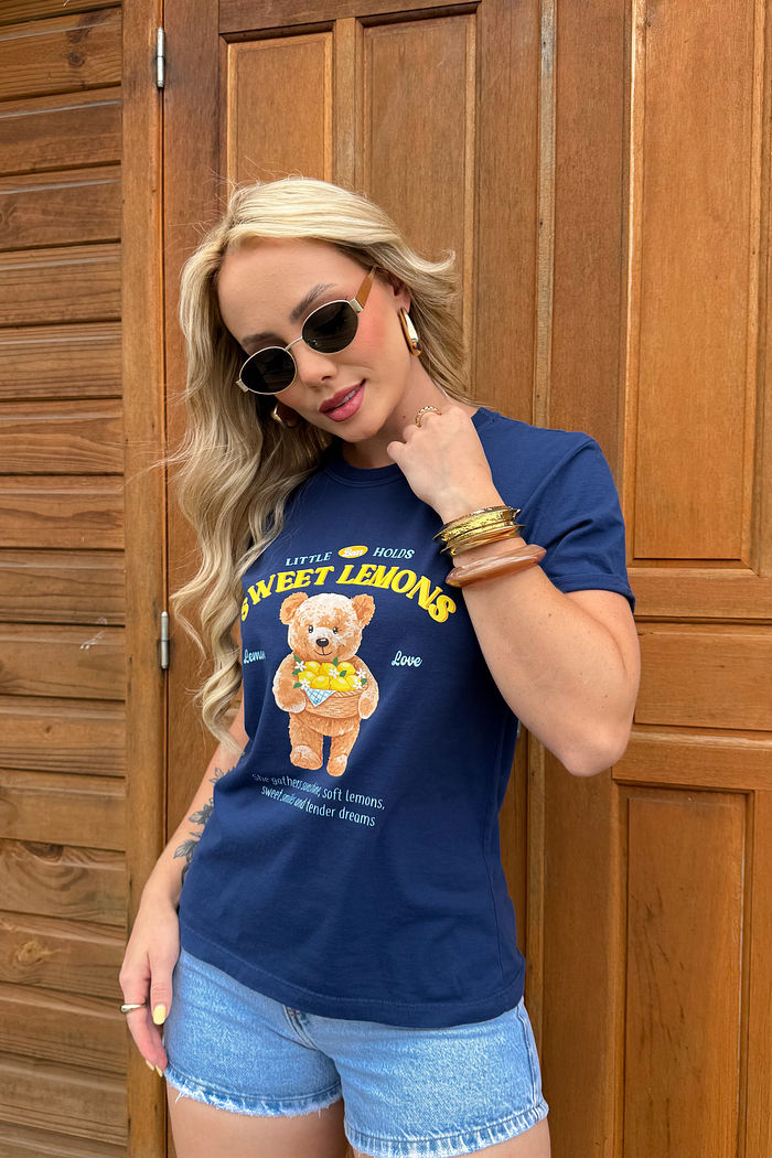 Tshirt Premium - Sweet Lemons DTF - Azul Marinho