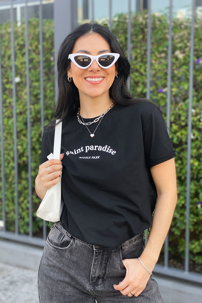 Tshirt Premium - Saint Paradise - Preto