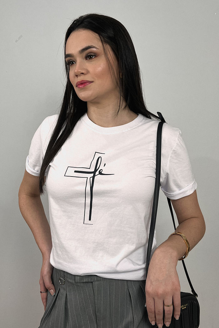 Tshirt Premium - Fé - Branca