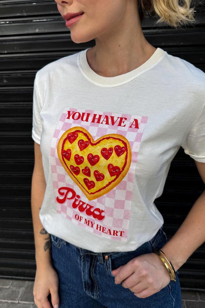 Tshirt Premium - Pizza DTF - Off White