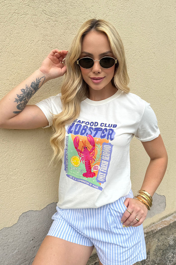 Tshirt Premium - Lagosta DTF - Off White