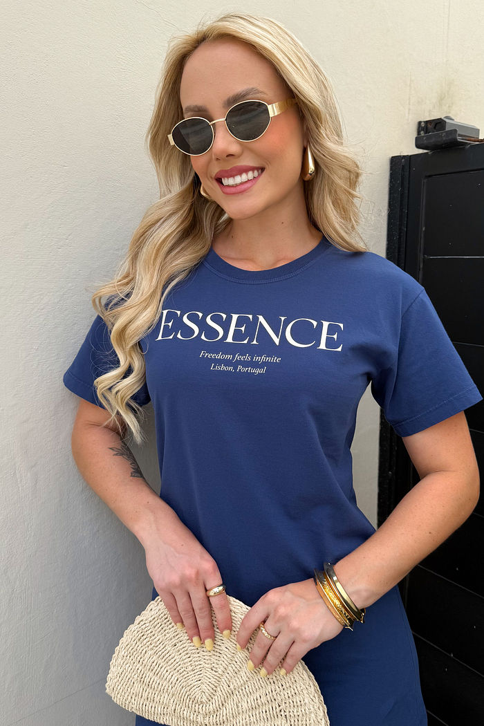 Vestido Tee - Essence - Azul Marinho