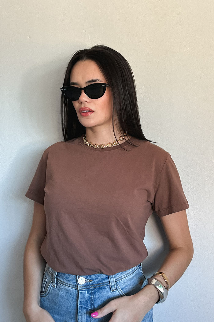 Tshirt Basic Lisa - Marrom