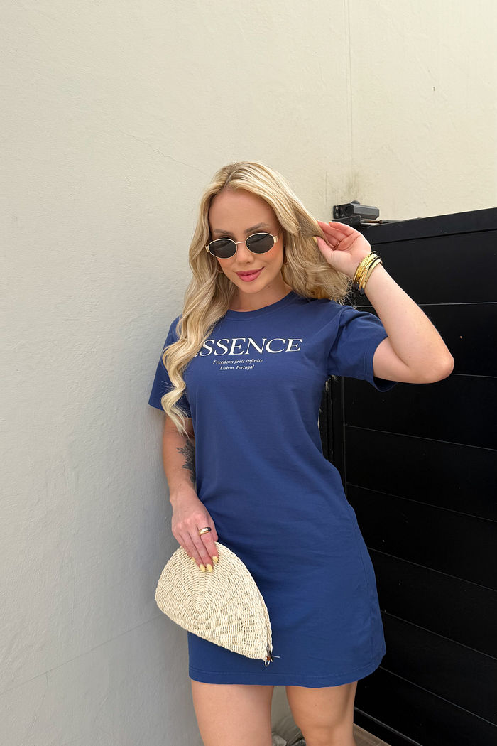 Vestido Tee - Essence - Azul Marinho