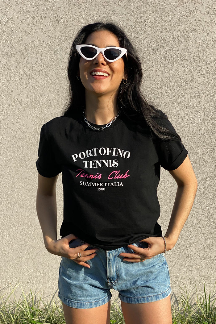Tshirt Premium - Portofino - Preto