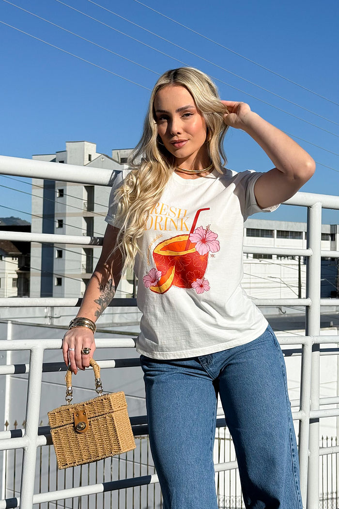 Tshirt Premium - Fresh Drink DTF - Off White