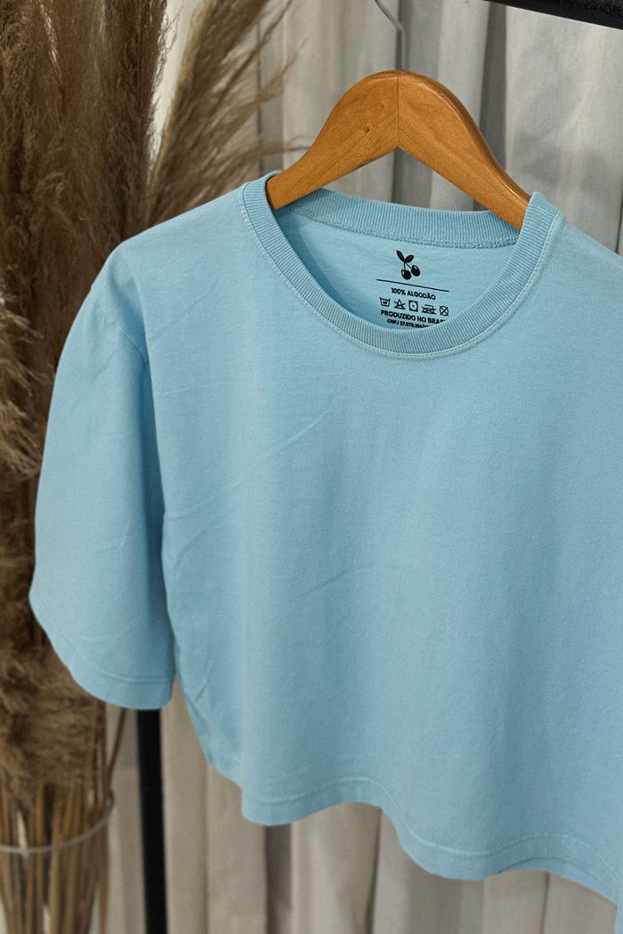 Cropped Oversized - Liso - Azul