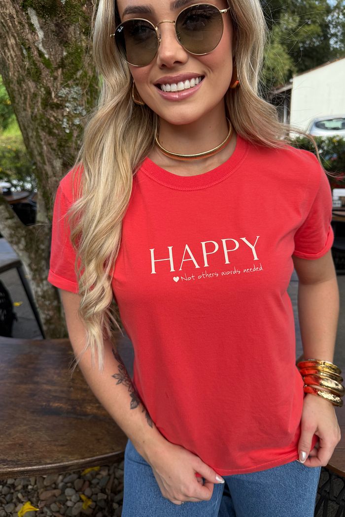 Tshirt Premium - Happy - Vermelho
