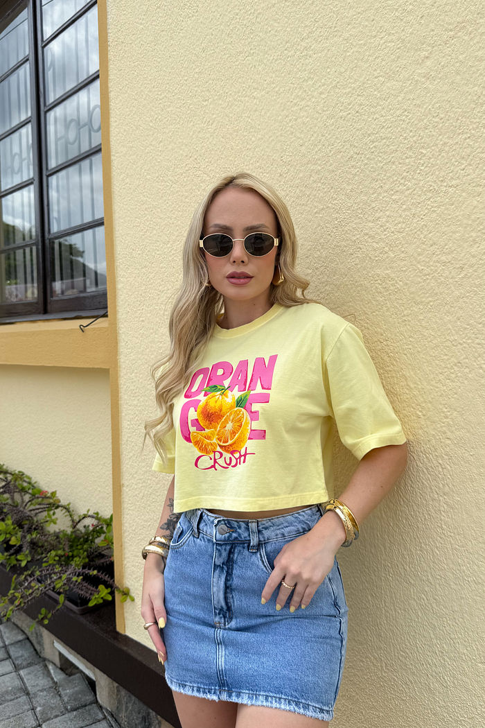 Cropped Oversized - Orange - Amarelo