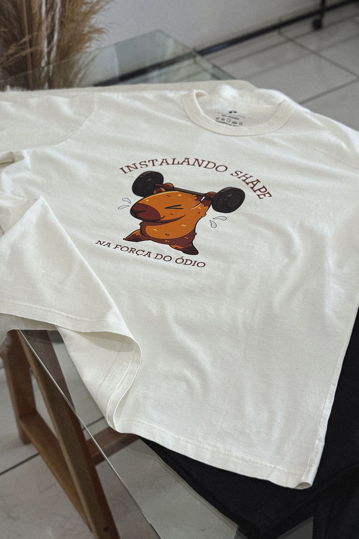 T-shirt Oversized - Instalando Shape - Off White