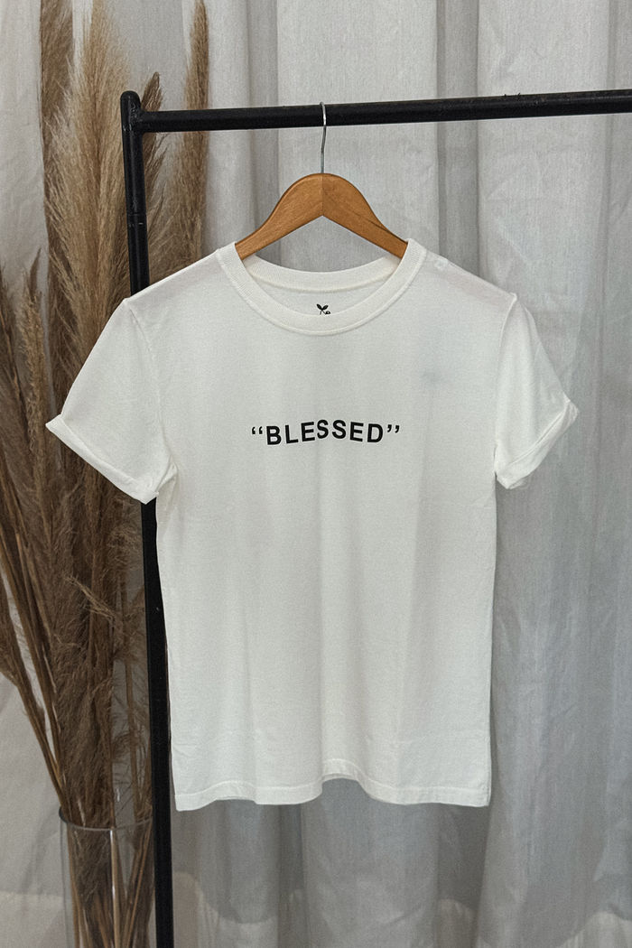 Tshirt Premium - Blessed - Off White