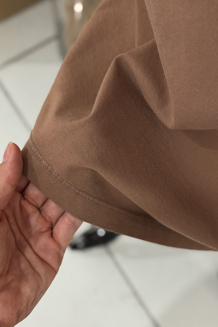 Vestido Tee - Happiness is a moment - Marrom claro