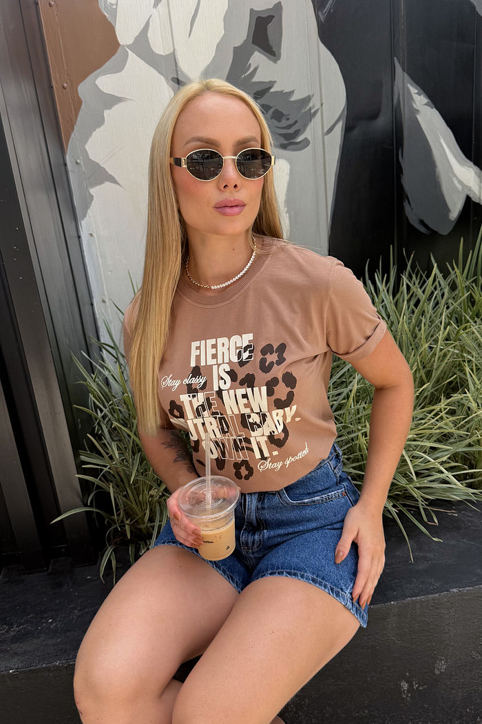 Tshirt Premium - Cow - Marrom Claro