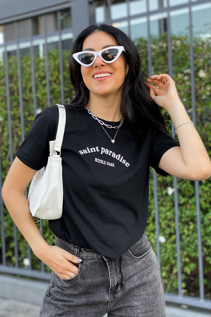 Tshirt Premium - Saint Paradise - Preto