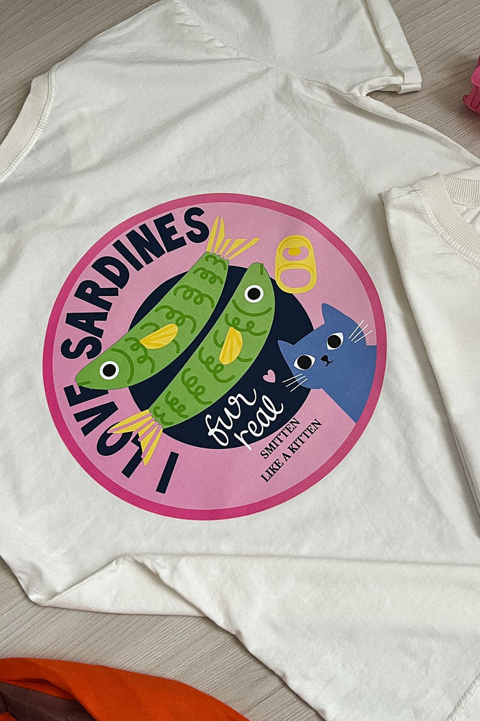 Tshirt Premium - Sardinha DTF - Off White