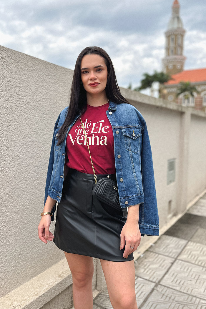 Tshirt Premium - Até que Ele venha - Vinho