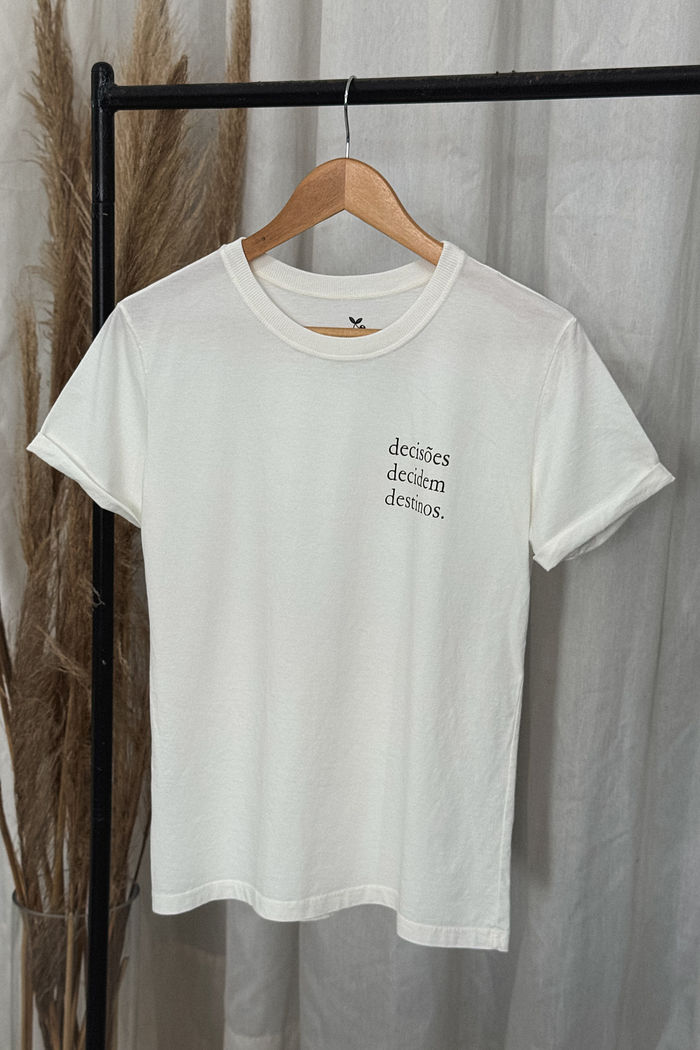 Tshirt Premium - Decisões, Decidem Destinos - Off White
