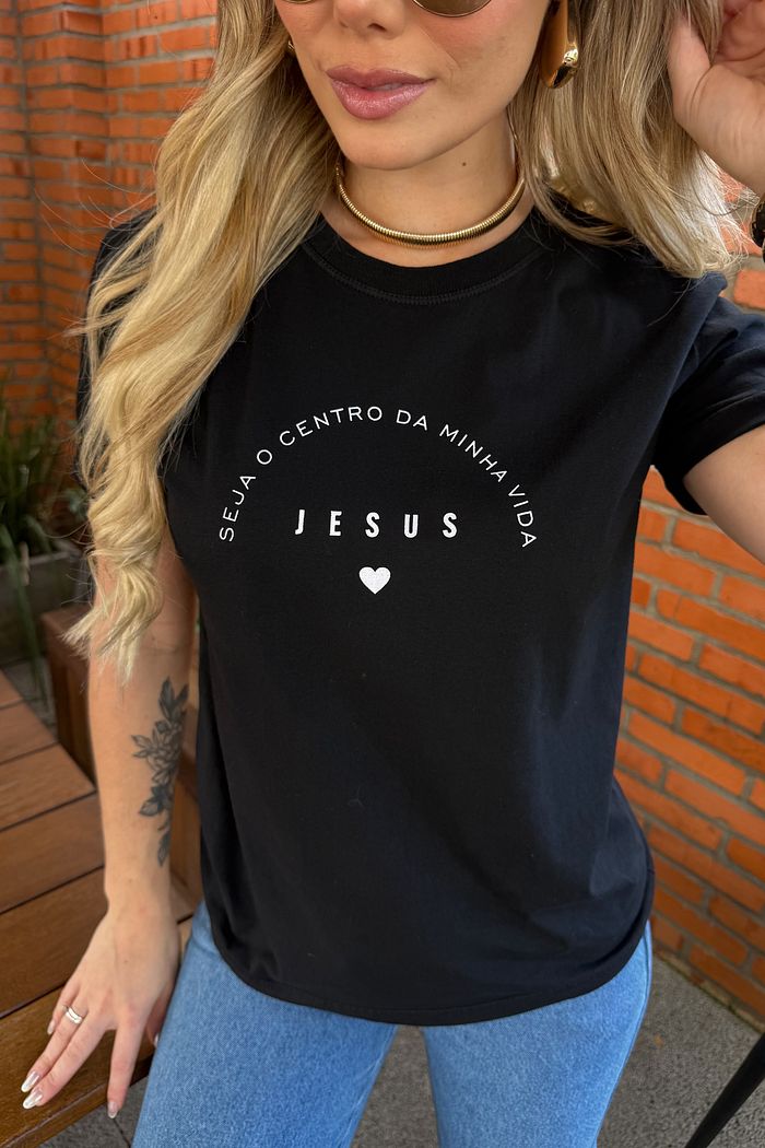Tshirt Premium - Jesus ❤ - Preta
