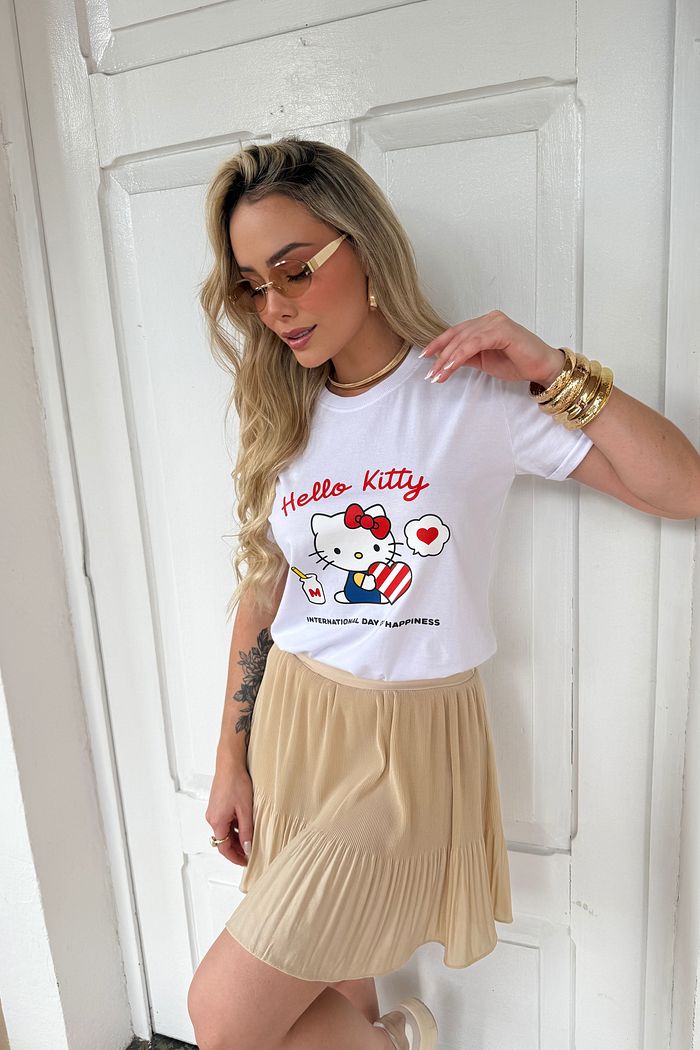 Tshirt Premium - Hello Kitty 2 DTF - Branca