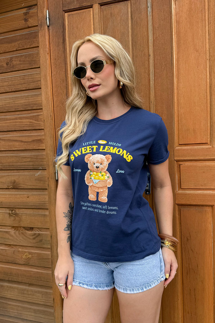 Tshirt Premium - Sweet Lemons DTF - Azul Marinho