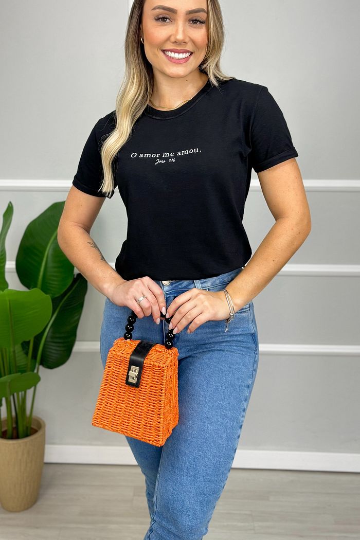 Tshirt Premium - O amor me amor - Preto