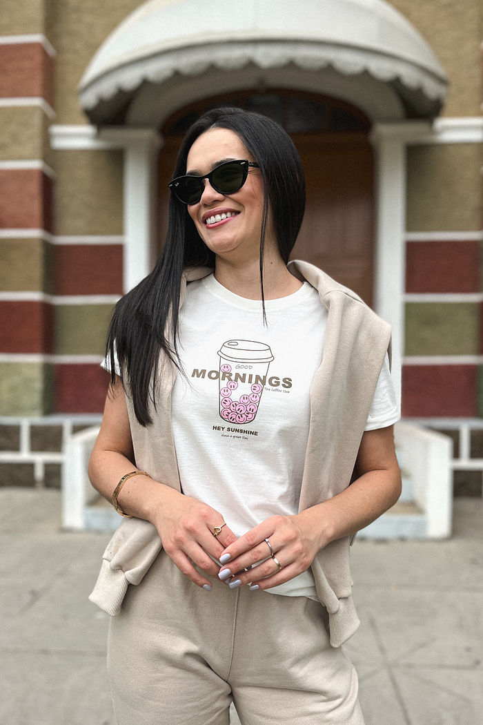 Tshirt Premium - Coffee Smile - Off White