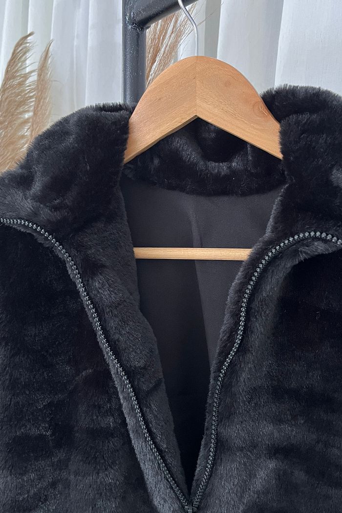 Casaco Teddy Longo - Preto