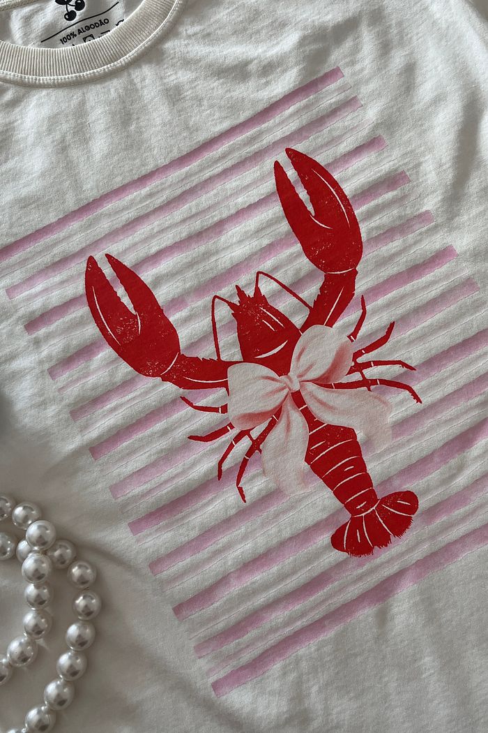 Tshirt Premium - Lagosta Laço 1 DTF - Off White