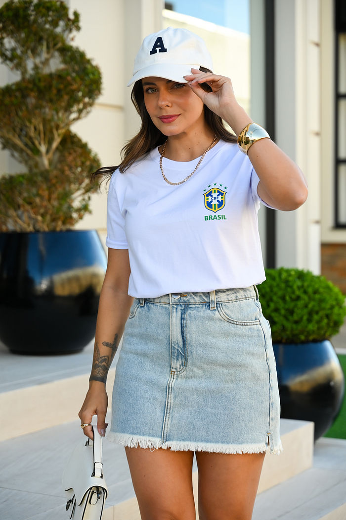 Tshirt Premium - Brasão - Branca