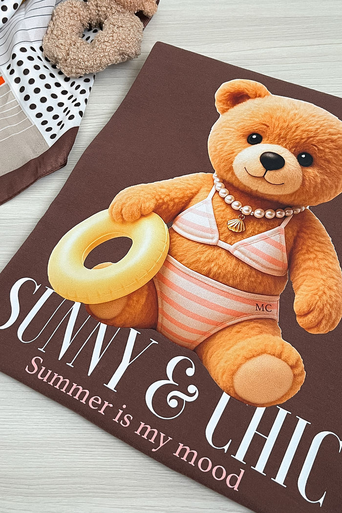 Tshirt Premium - Teddy Sunny DTF - Marrom