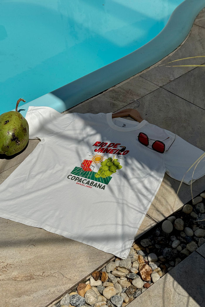 T-shirt Oversized - Rio de Janeiro DTF - Off White