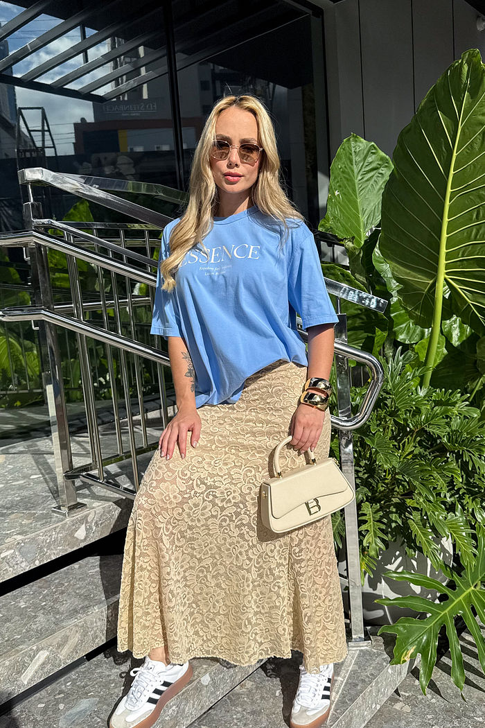 T-shirt Oversized - Essence - Azul