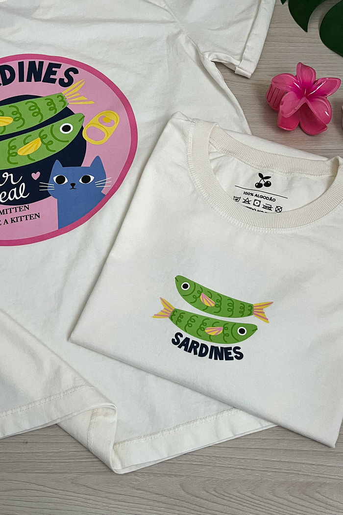 Tshirt Premium - Sardinha DTF - Off White