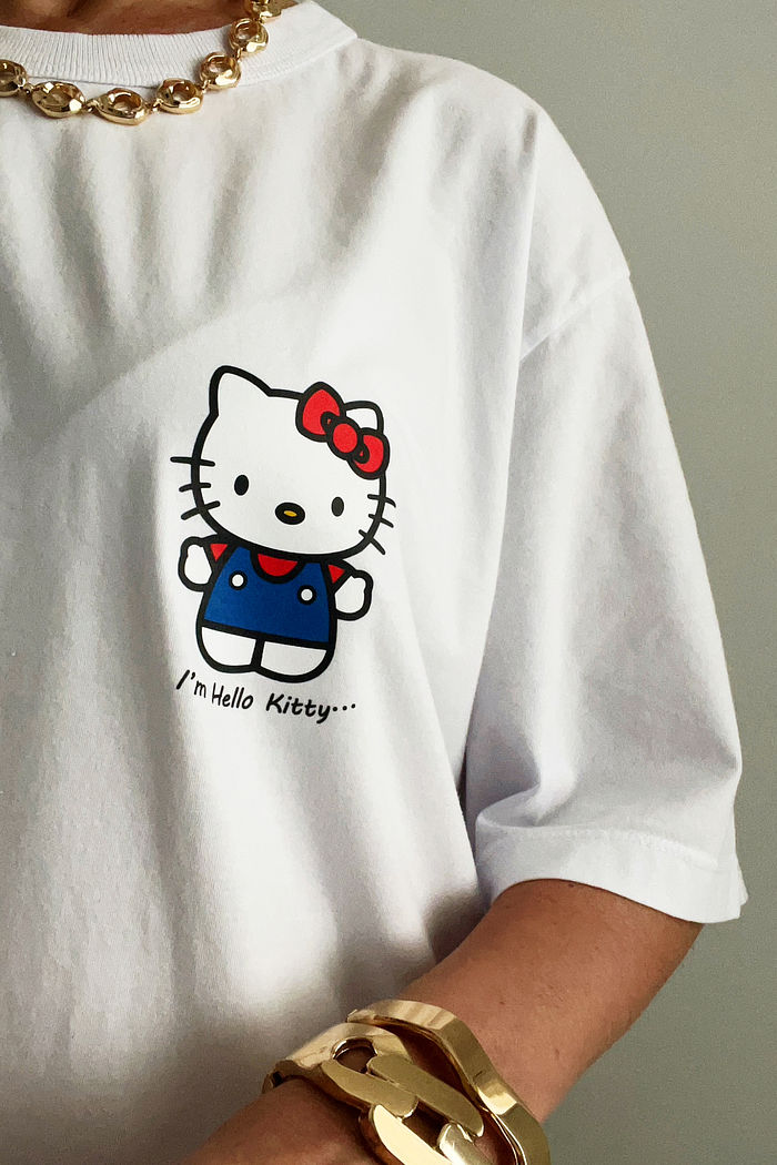 T-shirt Oversized - Hello Kitty - Branca