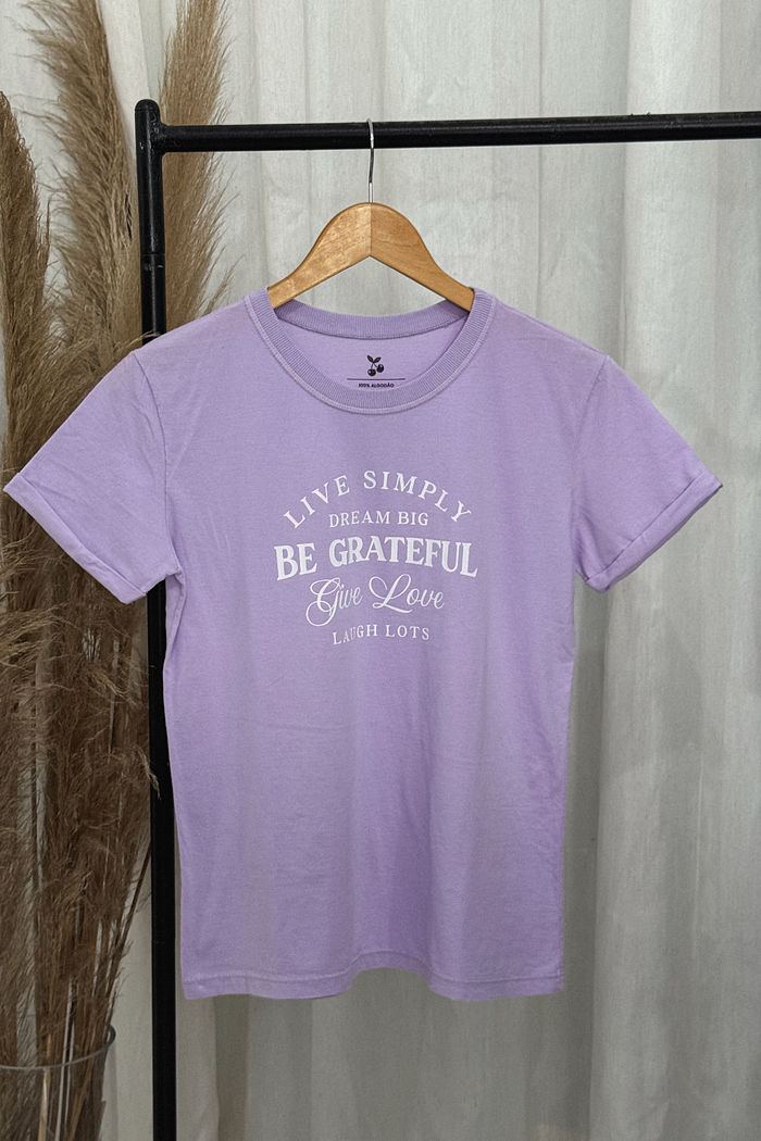 Tshirt Premium - Live Simply - Lilás