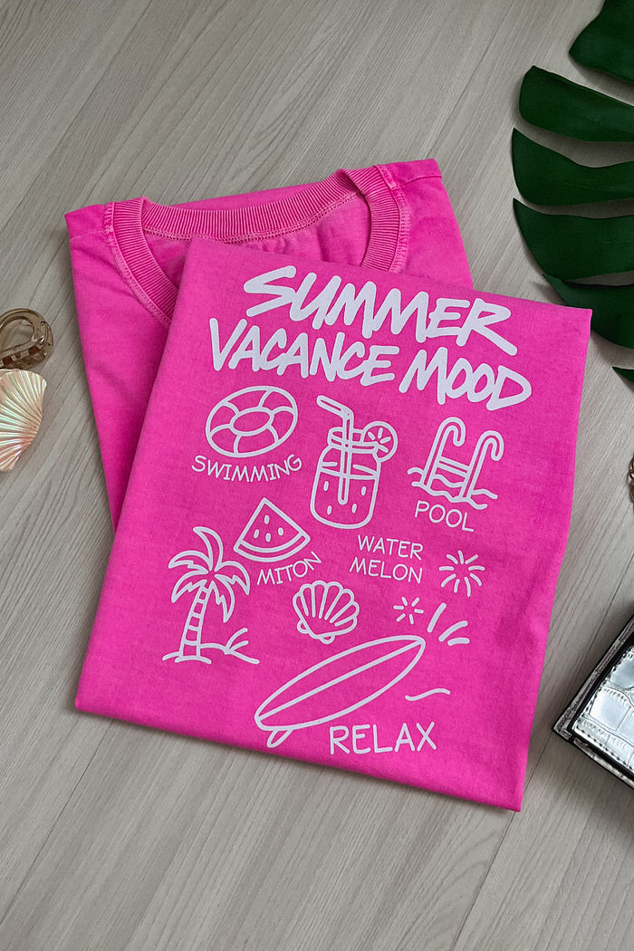 Tshirt Premium - Summer Vacance - Rosa