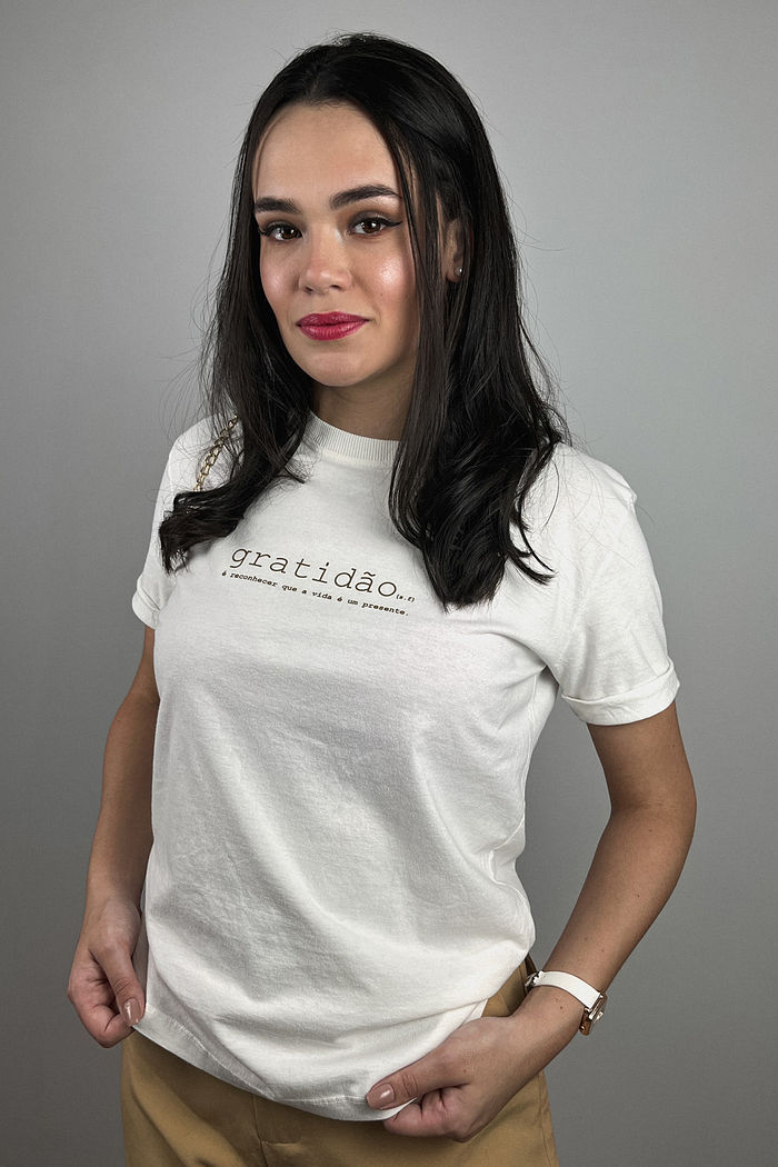 Tshirt Premium - Gratidão - Off White