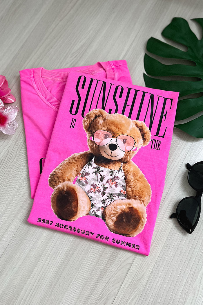 Tshirt Premium - Sunshine DTF - Rosa