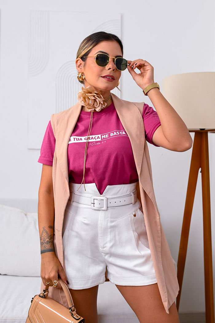 Tshirt Premium - Tua Graça me Basta - Vinho